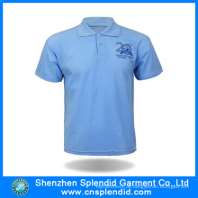 Benutzerdefinierte hellblaue Baumwolle gedruckt Polo Shirt / Polo-T-Shirt